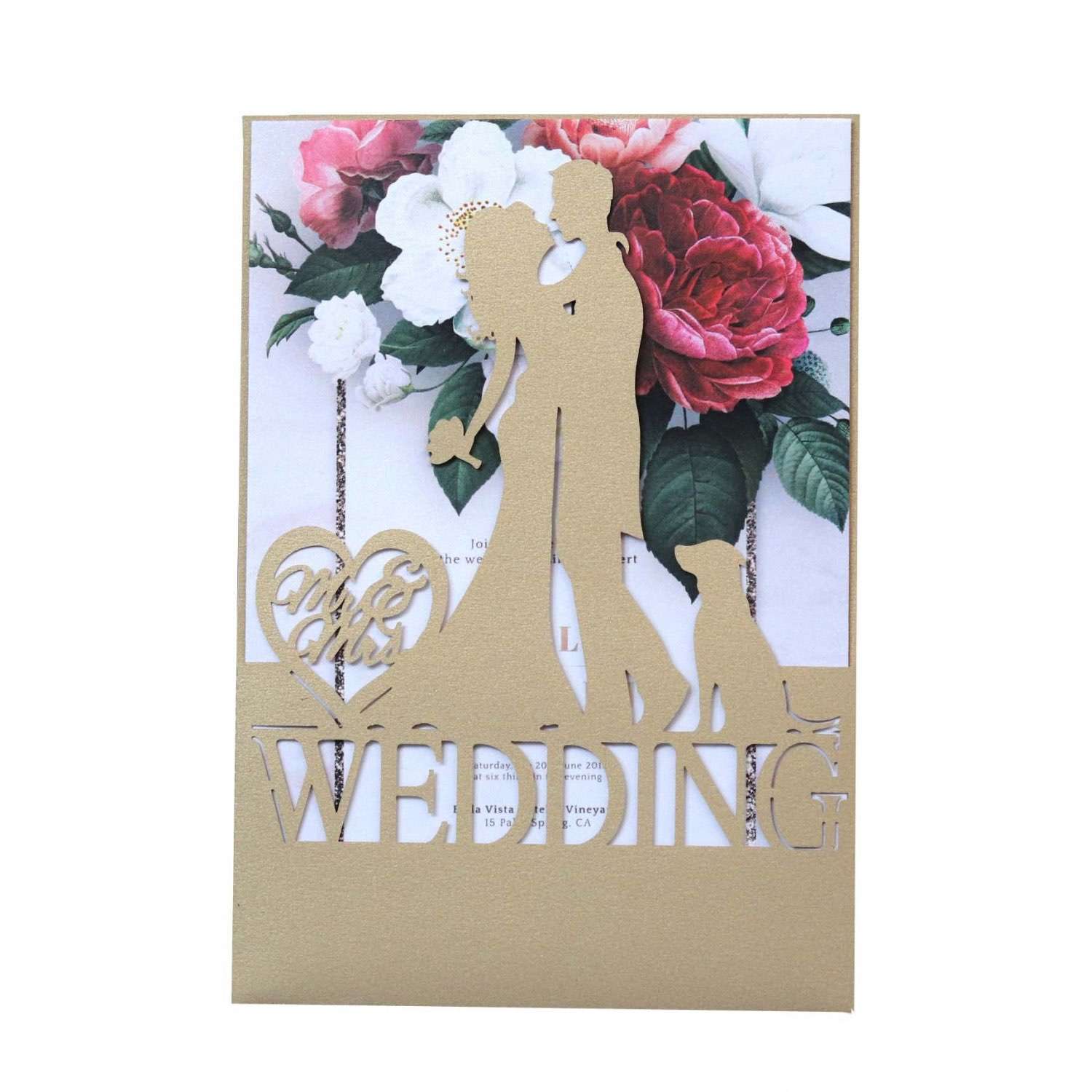 White Invitation Card Marriage Invitations Laser-hollowed Design Customization